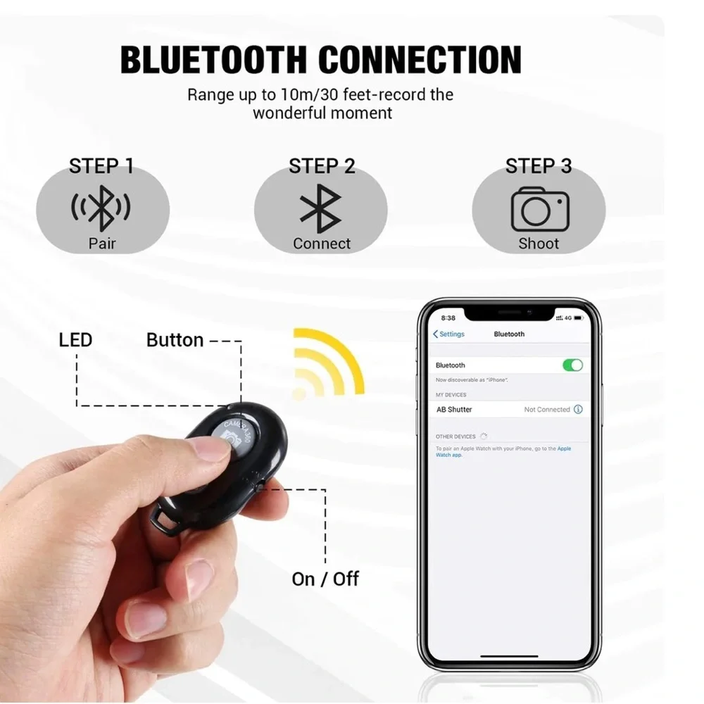 Portable Tripod, Bluetooth, Lightweight 360° Ball Head,Adjustable,Universal Clip